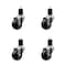 Service Caster 3'' SS Hard Rubber Wheel Swivel 1-3/4'' Expanding Stem Caster Set, 4PK SCC-SSEX20S314-HRS-134-4 - alternate 1